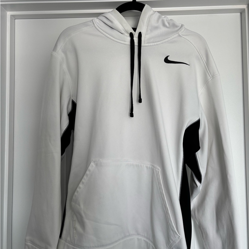 Nike White Therma-Fit Hoodie with Black Trim